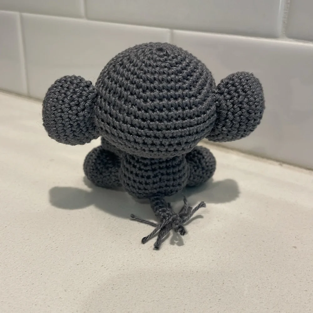 Handcrafted Elephant Figure Toy Crochet Amigurumi Doll Decor - Picture 6 of 11